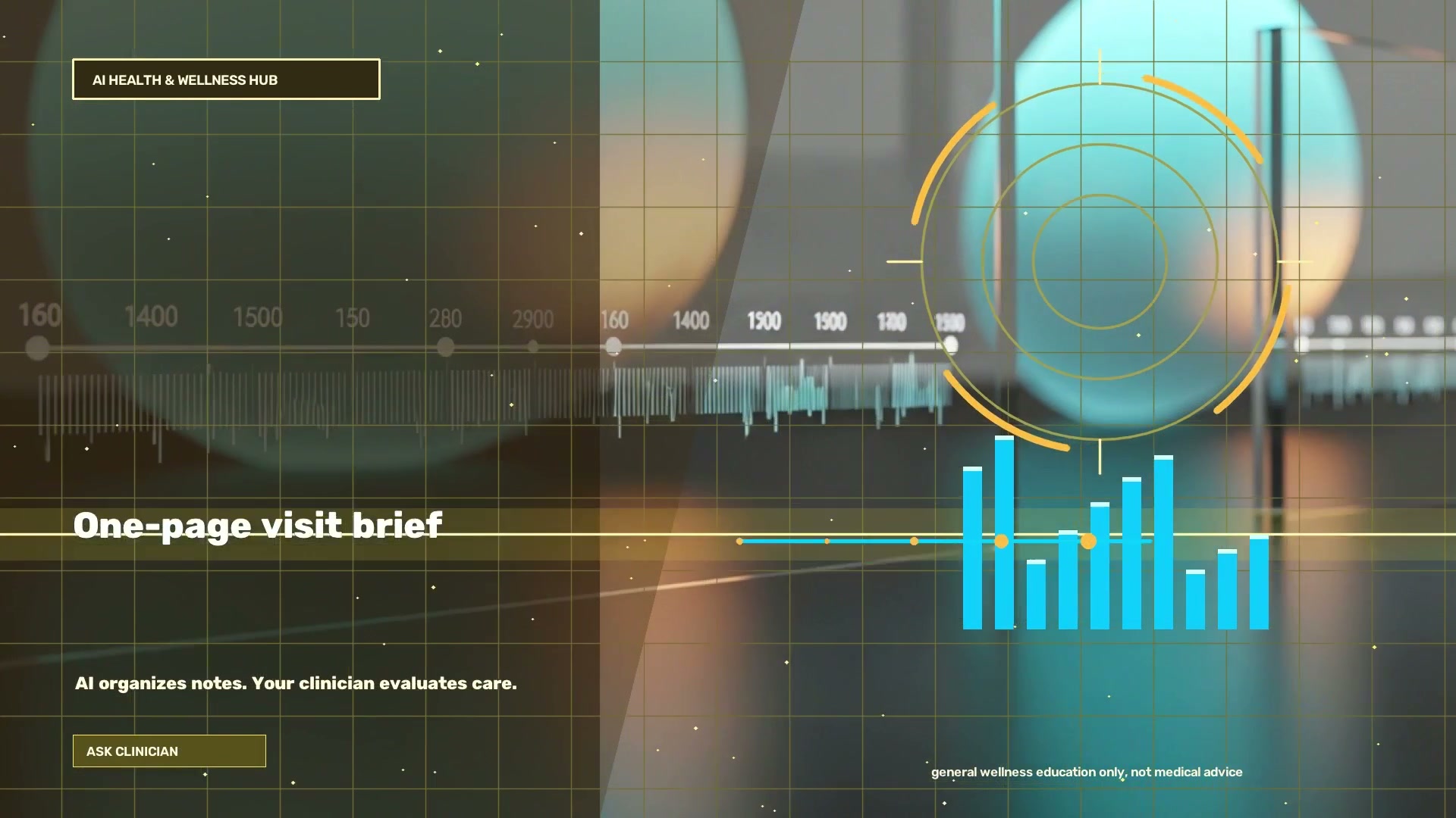 Animated one-page visit brief graphic from an AI doctor-visit preparation explainer