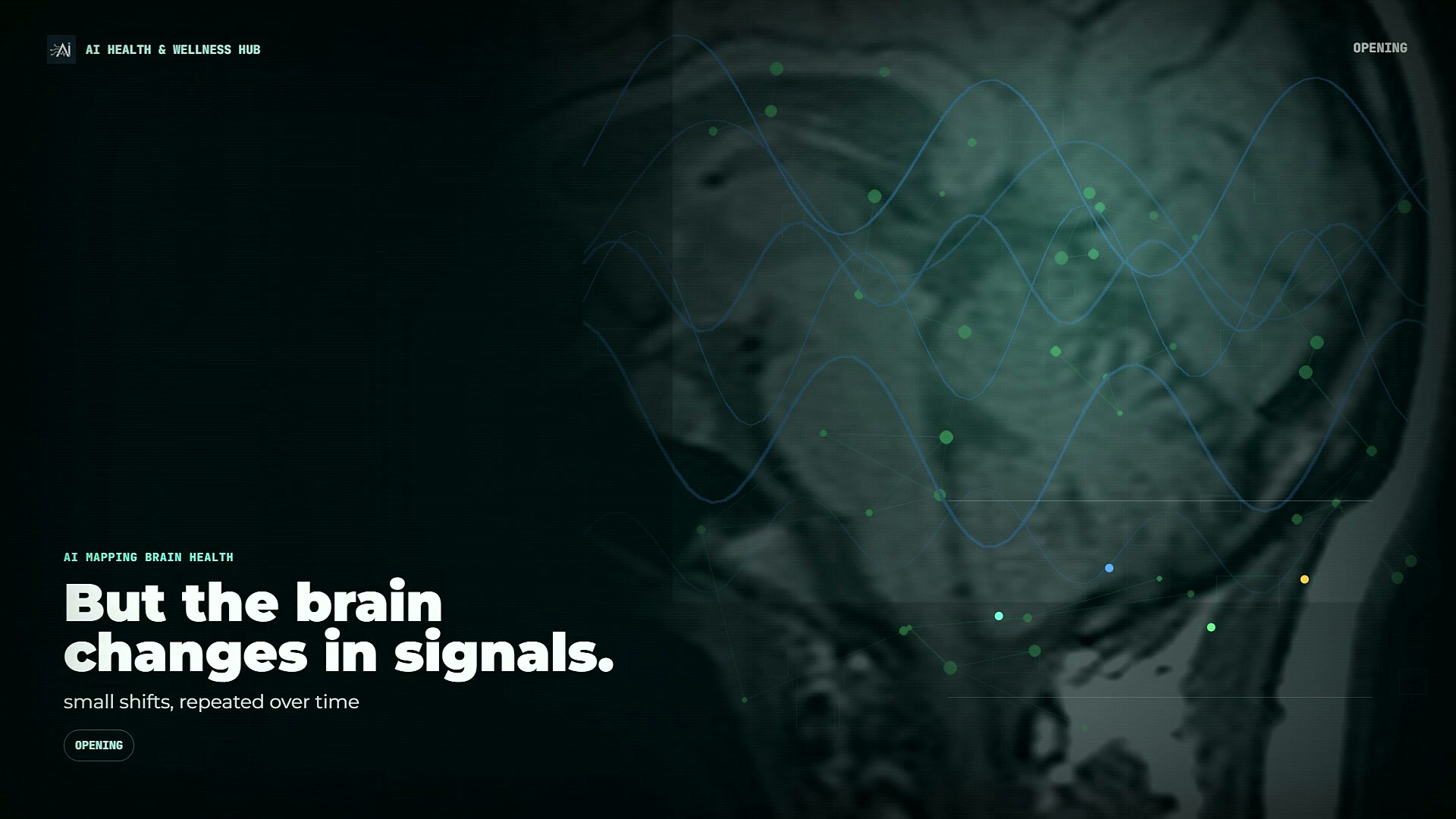 AI brain health signal mapping visualization from the short video